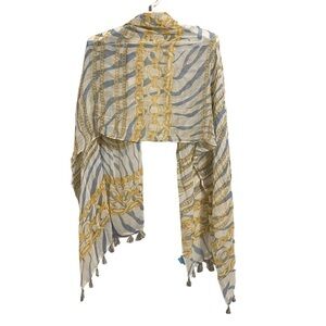 J. McLaughlin Chain Print Modal Blend Scarf Wrap cotton sheer lightweight